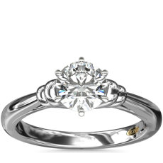 ZAC Zac Posen Art Deco Tapered Shoulder Six-Claw Solitaire Engagement Ring in Platinum